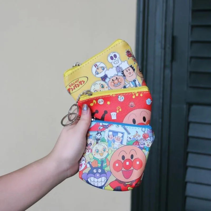 

1 Pcs Kawaii Anpanman Bread Man File Document Bag Card Holder Coin PU File Folder Stationery for Kids Gift