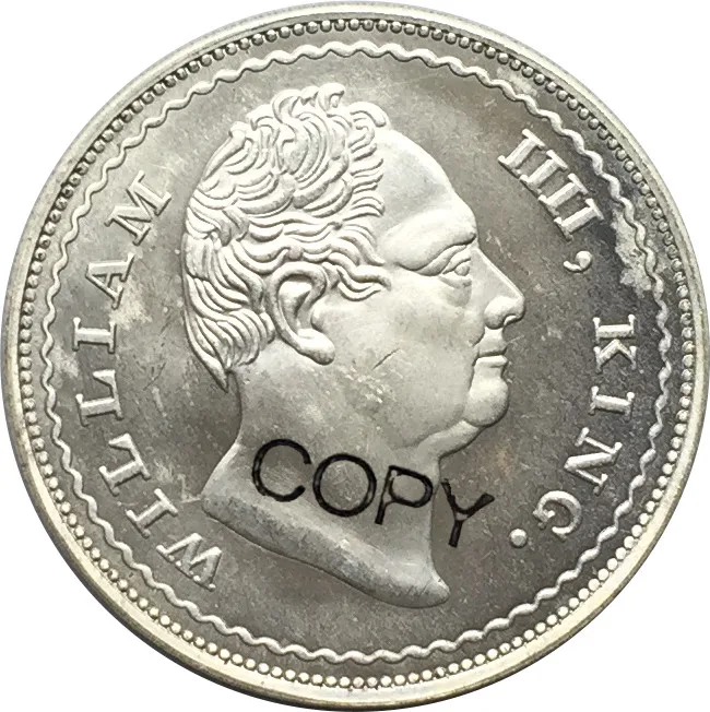 

East British India Company William IIII King 1834 One Rupee Brass Plated Silver Copy Coin Commemorative COINS