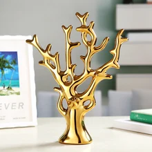 Золото Серебро керамика дерево домашний декор ремесла украшения комнаты kawaii орнамент фарфоровые статуэтки рождественские изделия