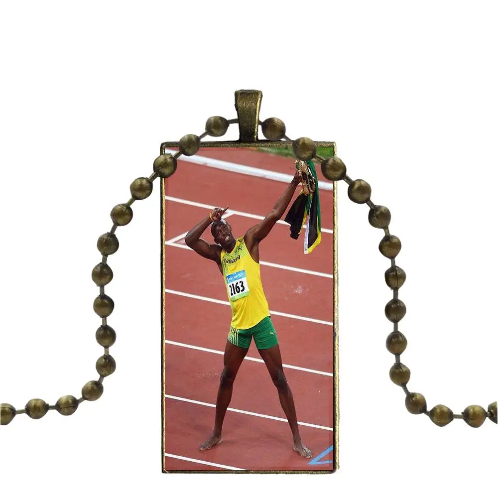 Женское ожерелье с подвеской Usain Bolt Jamaican Ser Athlete для вечеринки модное