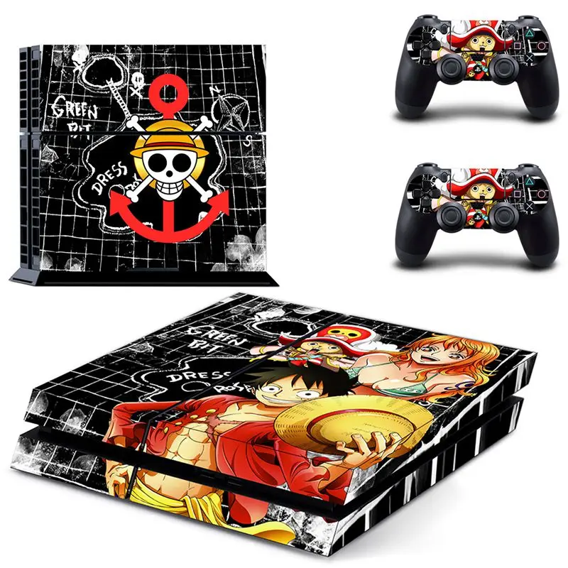 Наклейка s Аниме one piece PS4 наклейка для sony Playstation 4 PS4 Консоль защитная пленка и контроллер наклейка для PS4 aeeeeosy