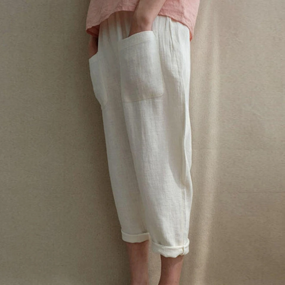 ZYFPGS 2019 Street Style Pants Loose Cotton Women's Pants Solid Fashion Casual Chinese Style Fashion Pocket Decoration Z1201 ZYFPGS 2019 Street Style Pants Loose Cotton Women's Pants Solid Fashion Casual Chinese Style Fashion Pocket Decoration Z1201