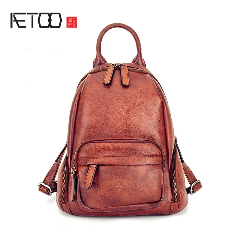 Goedkoop AETOO 2017 nieuwe mannen en vrouwen koppels schoudertas retro leisure vegen leer bag portemonnee reistas