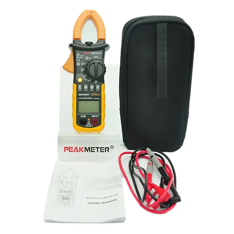 PEAKMETER PM2008A цифровые клещи Автоматический диапазон клещи Амперметр Вольтметр Омметр w/ЖК-дисплей подсветка тока Напряжение Тестер