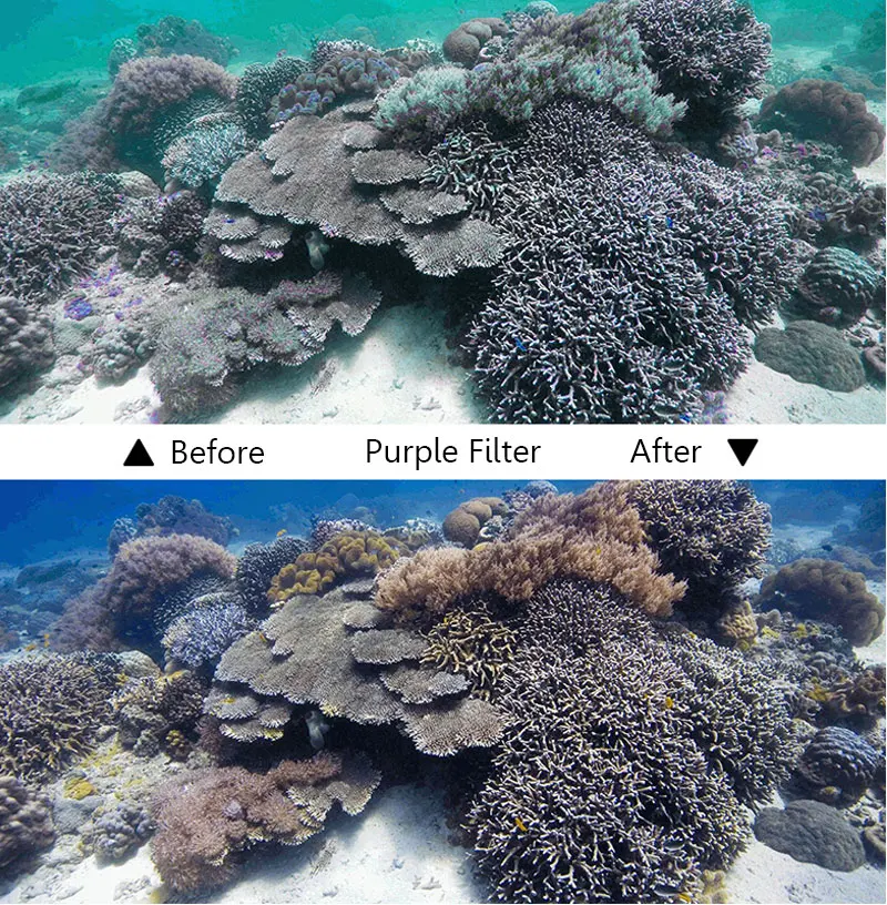 Dive Filter For Gopro 5 Professional 6 Color Diving Filter Yellow Red Purple Orange Pink Dive Lens Filter Kit For Go pro Hero 5 (8)