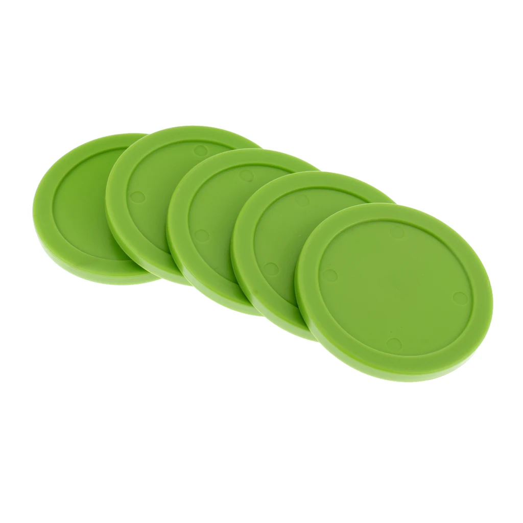 5 шт. 62 мм прочные пластиковые воздушные Хоккейные шайбы выбор цветов развлекательные настольные игры стандартные воздушные Хоккейные шайбы аксессуары - Цвет: Green