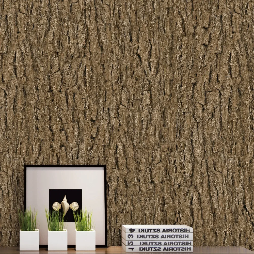 Винтажные обои домашний декор водостойкие с узором в виде коры для стен 3D
