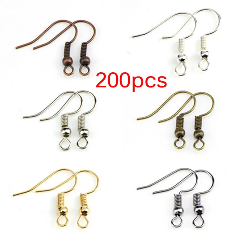 

200PCS/Bag Earrings Hook Clasp Ear Hook Wire Bead DIY Jewelry Making Findings New Arrival