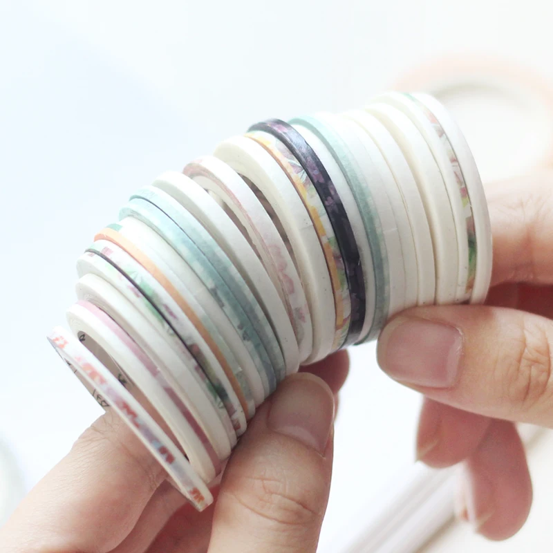 

Fine Multicolor Washi Tape Adhesive Decoration Tape DIY Sticker Scrapbooking Masking Tape School Stationery Journal Accessories