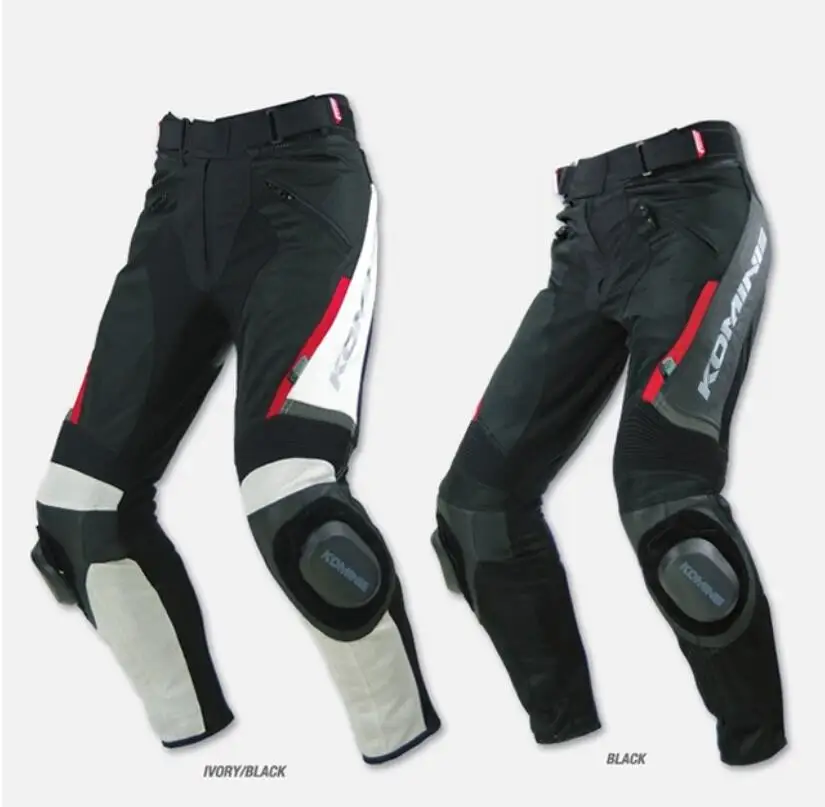 

Hot sale! 2018 new leather komine PK717 summer style mesh fabric leather motorcycle racing Pants Specials No grinding block.