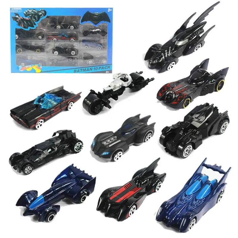 10 шт./компл. мини Бэтмобиль Металлические Diecast Автомобили 1: 64 Форсаж Бэтмен Темная