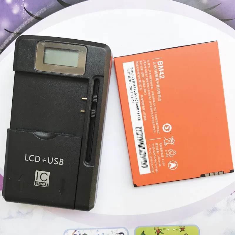 

2PCS BM42 Battery For Xiaomi Redmi Note Hongmi Note Red Rice NOTE 1 Note1 Battery + 1PCS LCD Desktop Charger