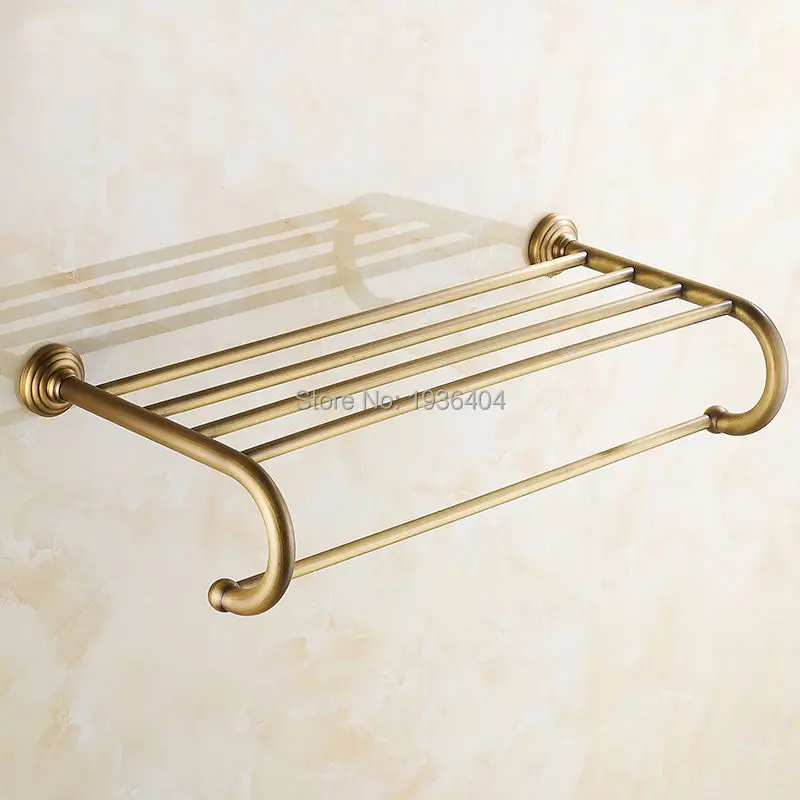 Luxury Design Euro Antique Brass Bathroom Towel Racks Double Towel Rack