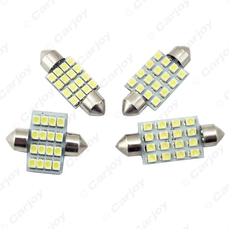 LEEWA 1 шт. белые Автомобильные светодиодные лампы 31 мм 36 39 41 16 SMD 1210/3528 чип фестон