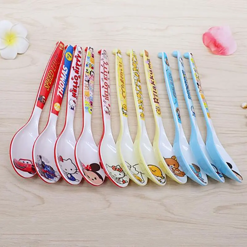 Baby supplies spoon children melamine long spoon imitation ceramic baby