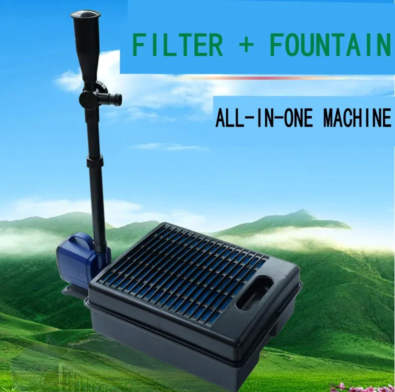 

SOBO Pond Fountain Filter Fish Pond Filtering Fountain All-in-one Machine Rockery Garden Fountain Landscaping Fountain+LED