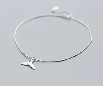

Authentic REAL. 925 Sterling Silver Fine Jewelry SNAKEBONE CHAIN With mermaid fish tail anklet Bracelet GTLS834
