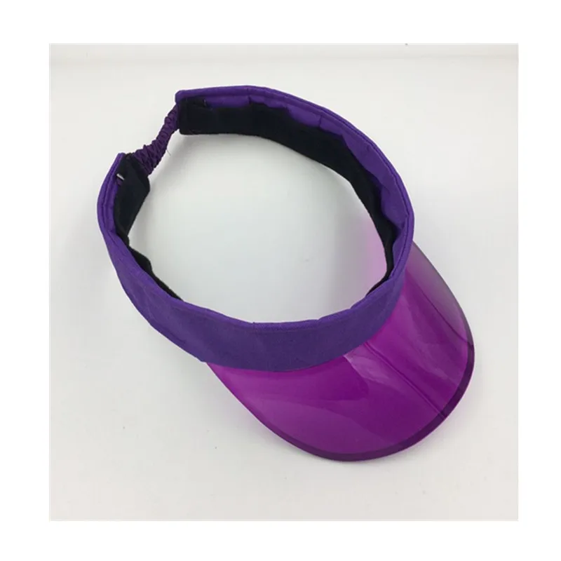 Новые летние УФ пластиковые кепки с козырьком от солнца для мужчин открытый прозрачный дилер теннис пляжная шляпа защита Snapback кепки - Цвет: Purple