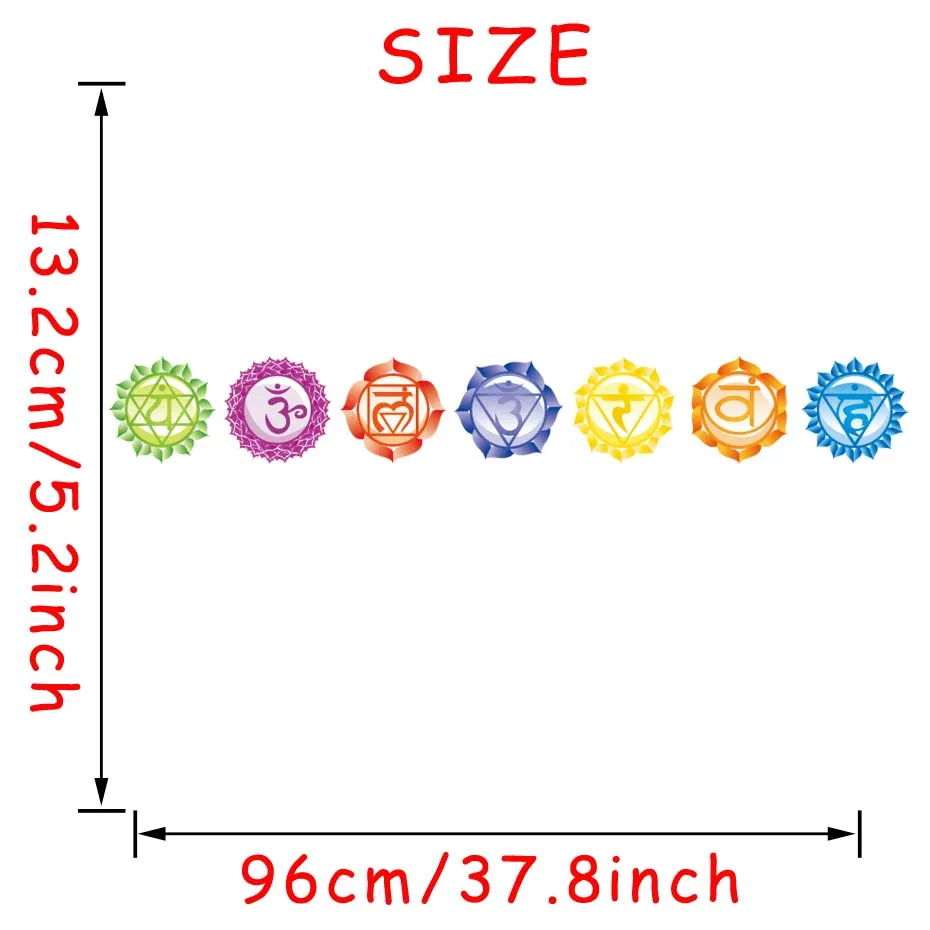 7 шт./компл. 13X13 см чакры обои наклейки на стены Мандала Йога Om Медитация Символ наклейка на стену в виде чакры домашний Декор стены украшения стены - Цвет: 8001