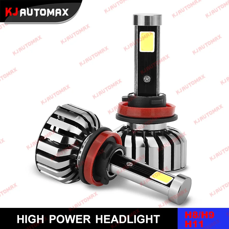

H8 H9 H11 Super Bright Cob Car Headlight 8000LM 6000K Xenon White Color Auto Front Bulb Automobile Headlamp