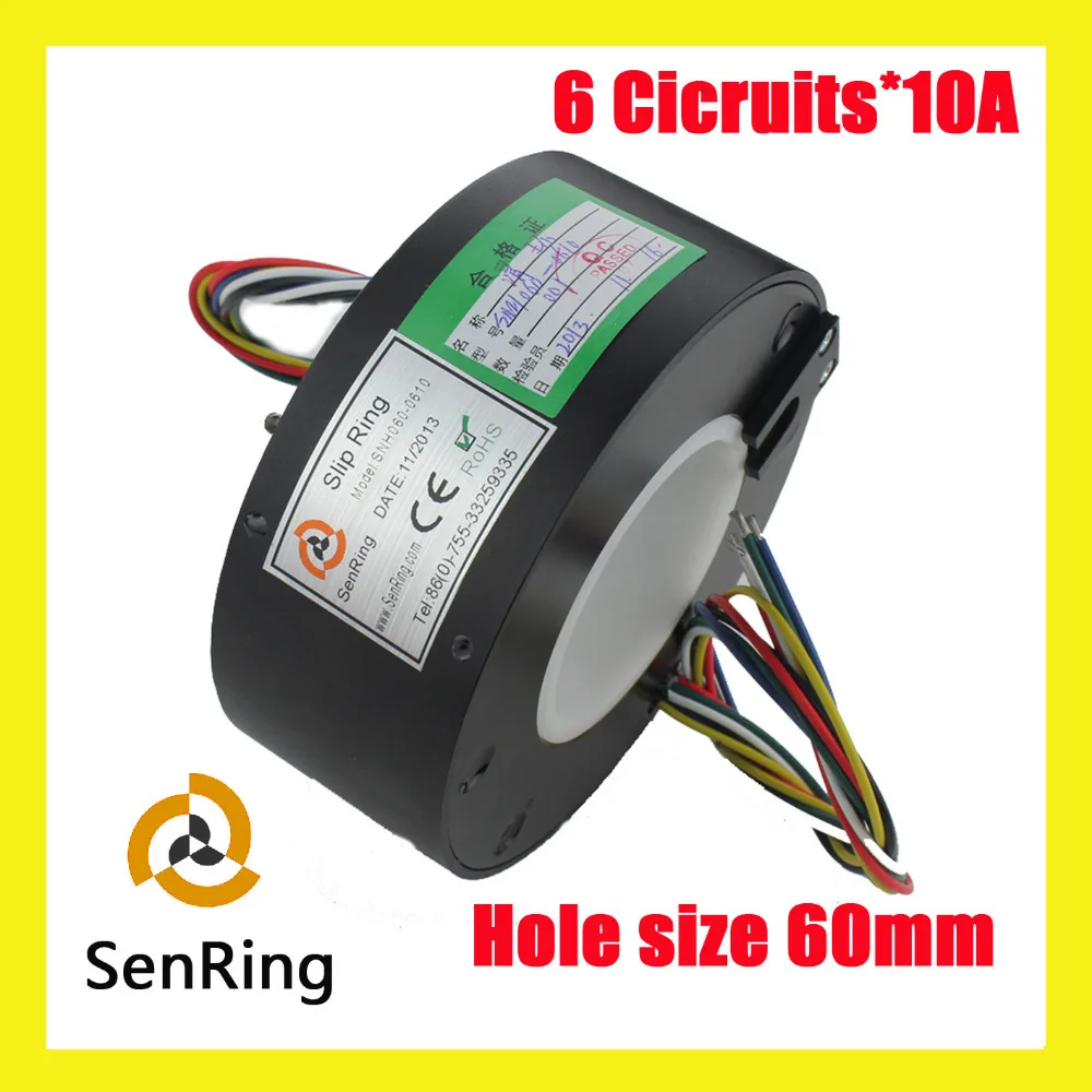 Senring Mini through bore slip ring hole size 12.7mm with OD 35mm 6  circuits/wires signal - AliExpress