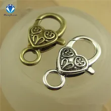 10 шт./лот, антикварная серебряная обезьяна, застежка-карабин, крючки для ожерелья, браслета, цепочки, сделай сам, ювелирный аксессуар, фурнитура 26*15 мм