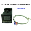 Controlador de temperatura digital de REX-C100, termostato con salida de relé + sensor termopar tipo K 48x48 ► Foto 1/6