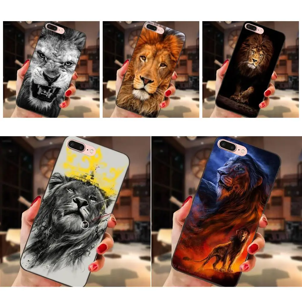 

For Xiaomi Redmi Note 2 3 4 4A 4X 5 5A 6 6A Plus Pro S2 Y2 Smartphone Phone Black Cases King Lion Beautiful Animals