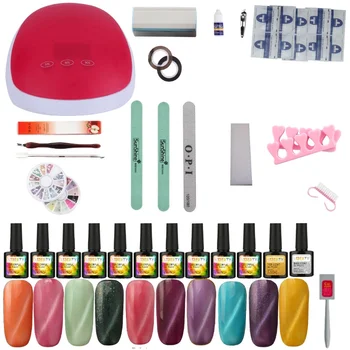 

Manicure Set For Beginner's 10pcs Semi-permanant Nail Gel Pen lamp Tools