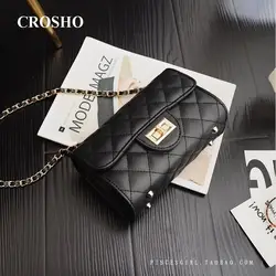 CROSHO желе яркая сторона небольшой площади сумка одного плеча Crossbody цепи мешок сумка с решетчатым узором курьерские Сумки