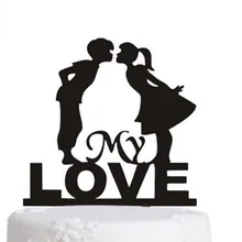 100 шт./лот Творческий My Love для мальчиков и девочек дизайн Свадебный торт вставлена карты Свадебный Топпер украшения для торта для вечеринки