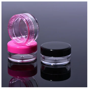

50 Pieces Plastic Pot Jars Empty Cosmetic Container with Lid for Creams Sample Make-up Storage, 5g, 10 Colors