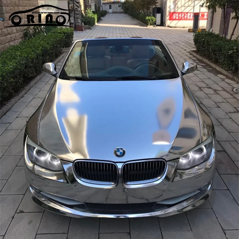 

High stretchable mirror silver Chrome Mirror flexible Vinyl Wrap Sheet Roll Film Car Sticker Decal Sheet 10/20/30/40/50X152CM