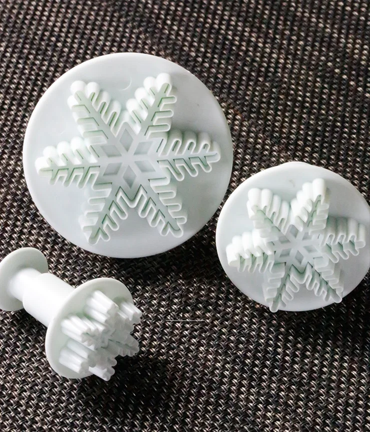 Fondant cutter Big Veined Snowflake Plunger Cutter Cake Flower
