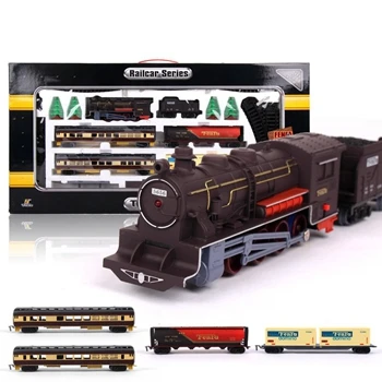Электрический автомобиль игрушки супер длинный трек набор с светильник звук классические/современный локомотив поезд игрушки для мальчиков подарок - Цвет: As picture