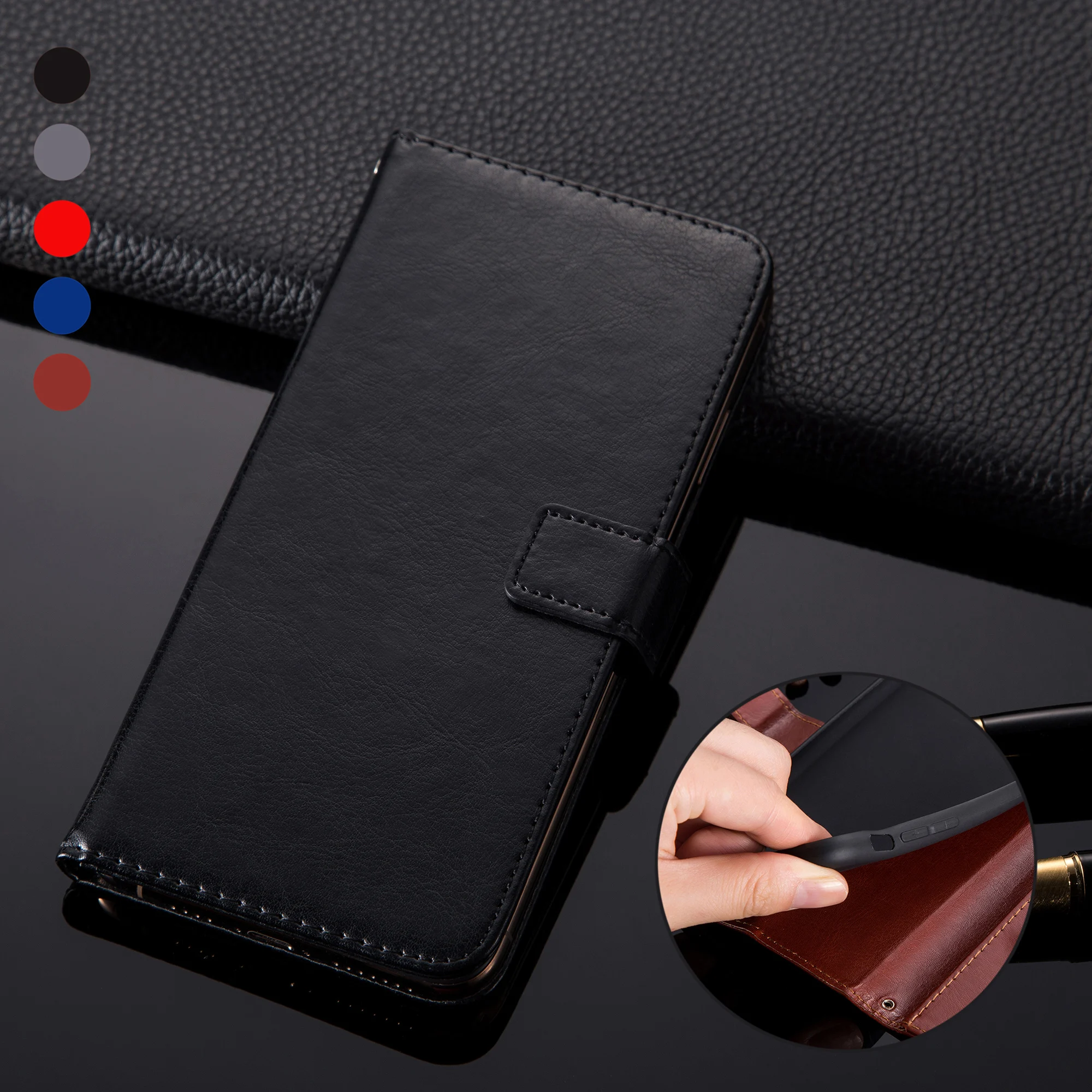 

Leather Book Flip phone Cover For Huawei Honor 10 lite 9 light etui case on the Honor 8x 8a 8s 8c 7a pro 7c 6c Phone Case coque