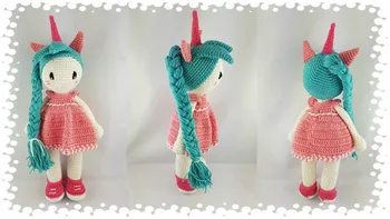 

crochet toys amigurumi unicorn girl model number LS002