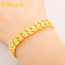 Ethlyn Cooper Jewelry Bracelet And Banglel Star design Gold Color Unisex Wide chain bracelet wholesale B008