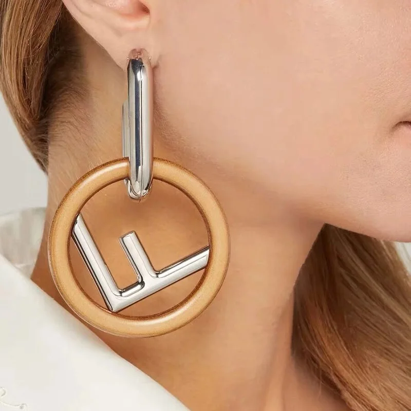 

Vintage F Letter Charms Drop Dangle Earrings for Women Alloy Fashion Trendy Jewelry Bohemian Statement Earrings Wholesale