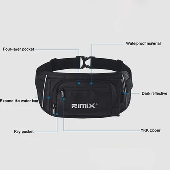 

Rimix Sports Pockets Running Kettle Pockets Fitness Expansion Storage Bag Sports Multi-Pocket Pockets Large-Capacity Carry-On
