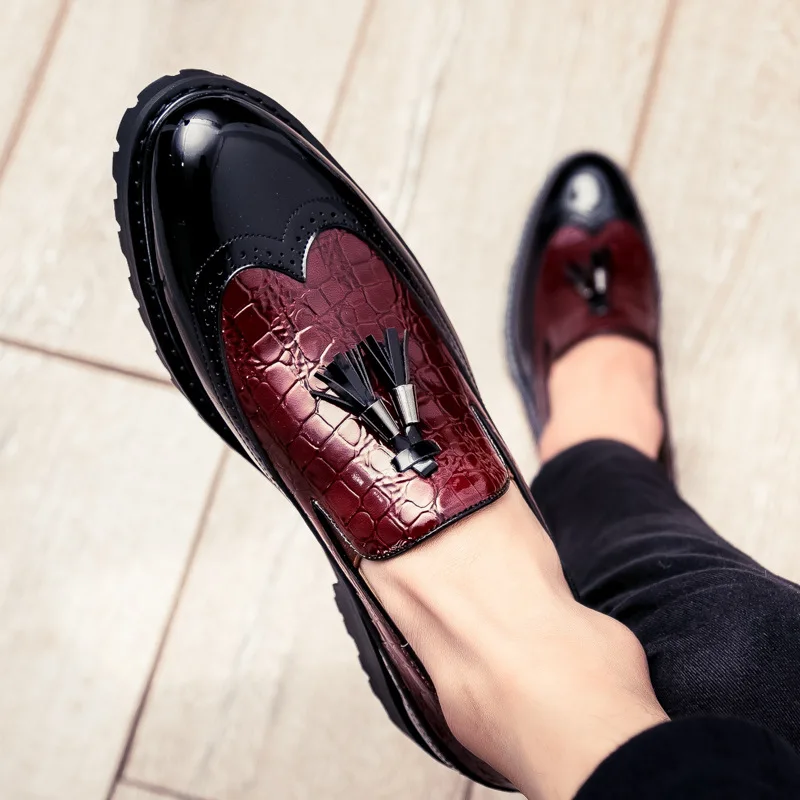 

Men Shoes 2019 New Casual Shoe Fashion Leather Shoes Men Formal Business Flat Oxford Shoes for Men Pointed Toe British Style