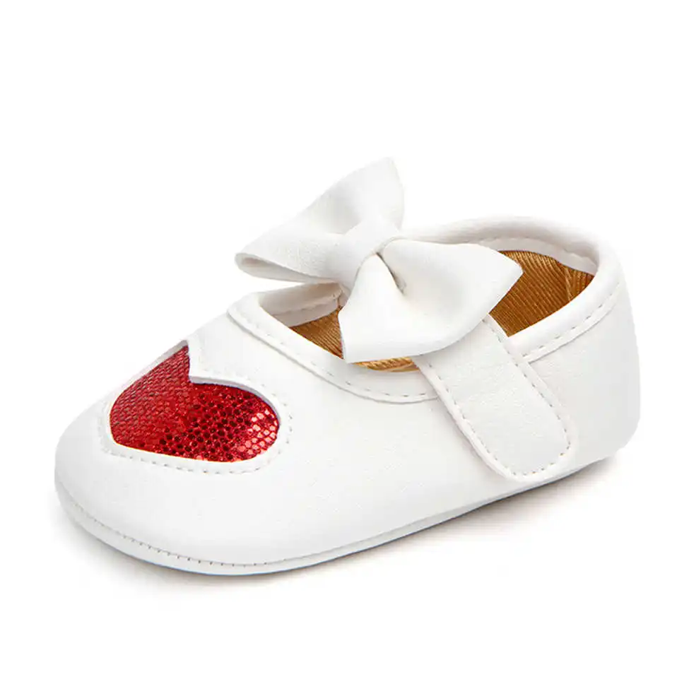 Модная детская обувь на осень и весну, новая милая обувь принцессы из искусственной кожи с мягкой подошвой и блестящими пайетками для маленьких девочек 0-18 месяцев - Цвет: Model 1-Red