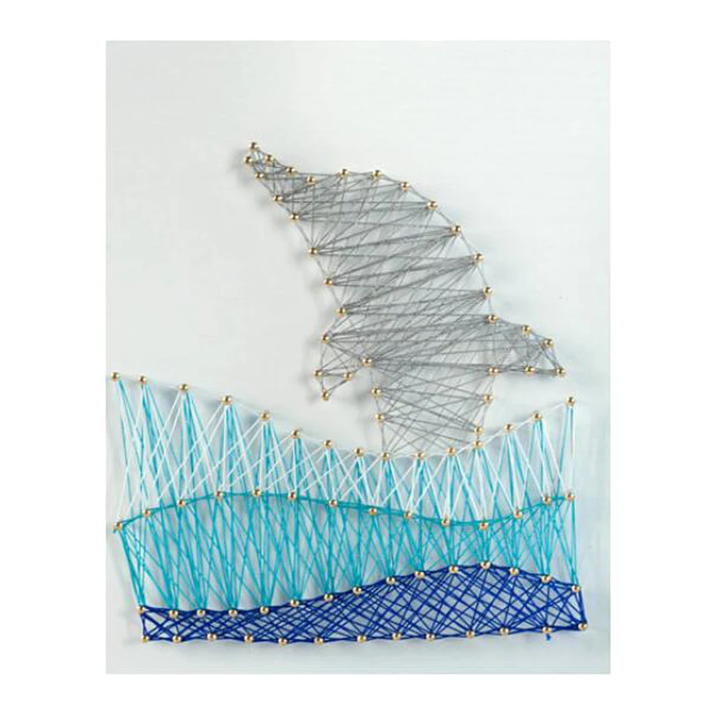 Ремесла Pin String Art Kit для детей взрослых животных Дельфин ногтей Живопись Home Deor