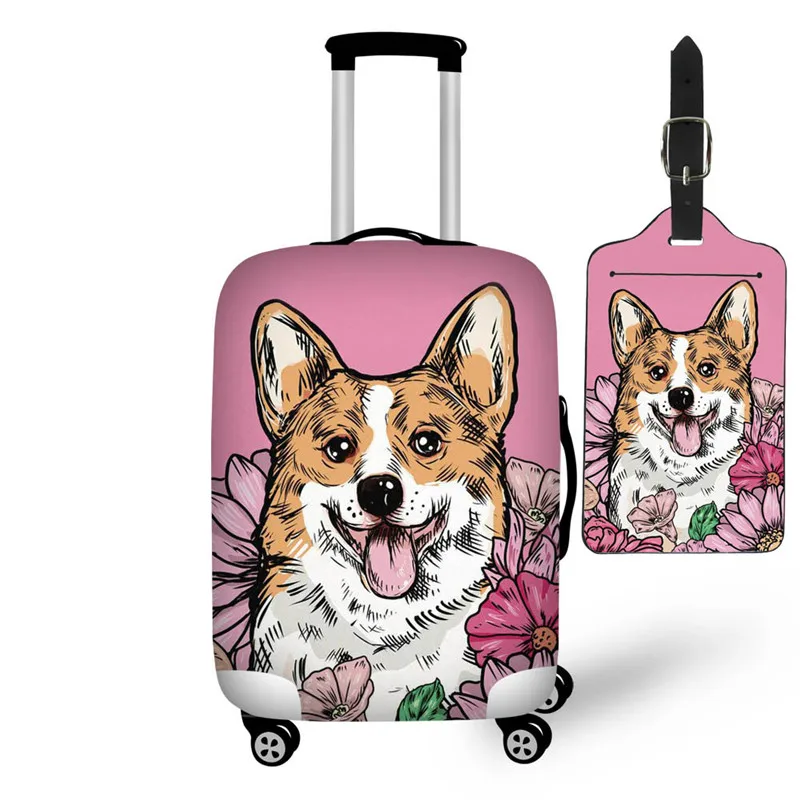 Corgi Luggage Tags Suitcase Labels Bag Travel Accessories Set of 2