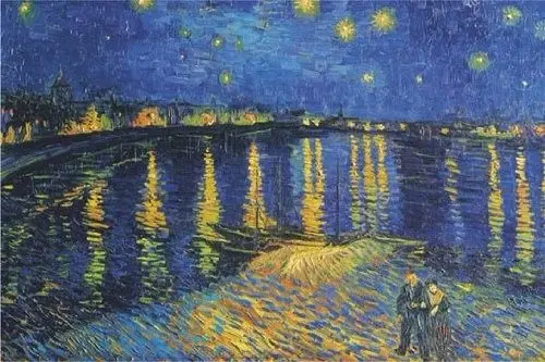 Home Decor Vincent Van Gogh Starry Night Over the Rhone-Silk Art Poster Wall Sicker Decoration Gift