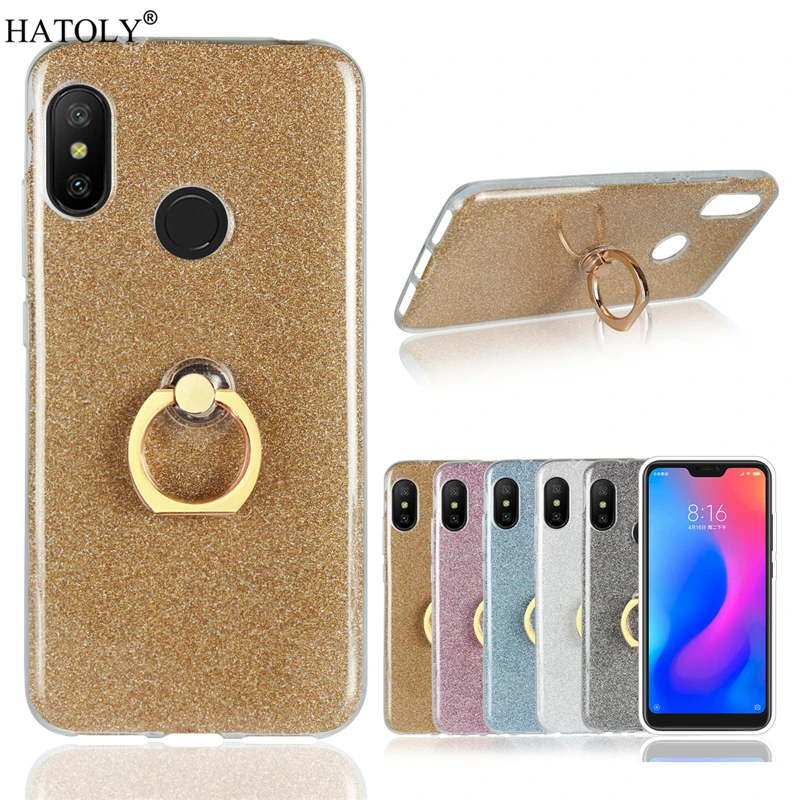 

Xiaomi Mi A2 Lite Case Xiaomi Redmi 6 Pro Cover Soft Rubber Silicone Shell Finger Ring Fashion Bling Case For Xiaomi Mi A2 Lite