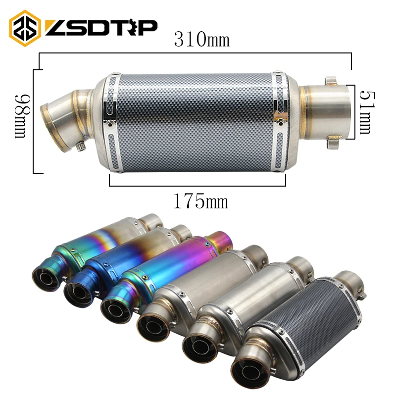 

ZSDTRP 310mm Motorcycle Akrapovic Yoshimura Exhaust Pipe With DB killer Escape Moto CBR125 CB400 YZF R1 R6 R15 GXSR Z750