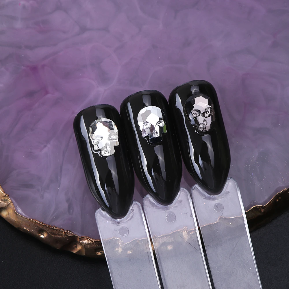 Shiny Rhinestones Nail Art Creative Skull Bone Decorations Glitter Flame Strass Nail Gems Flatback Stone Charms Accessory LA963 (7)