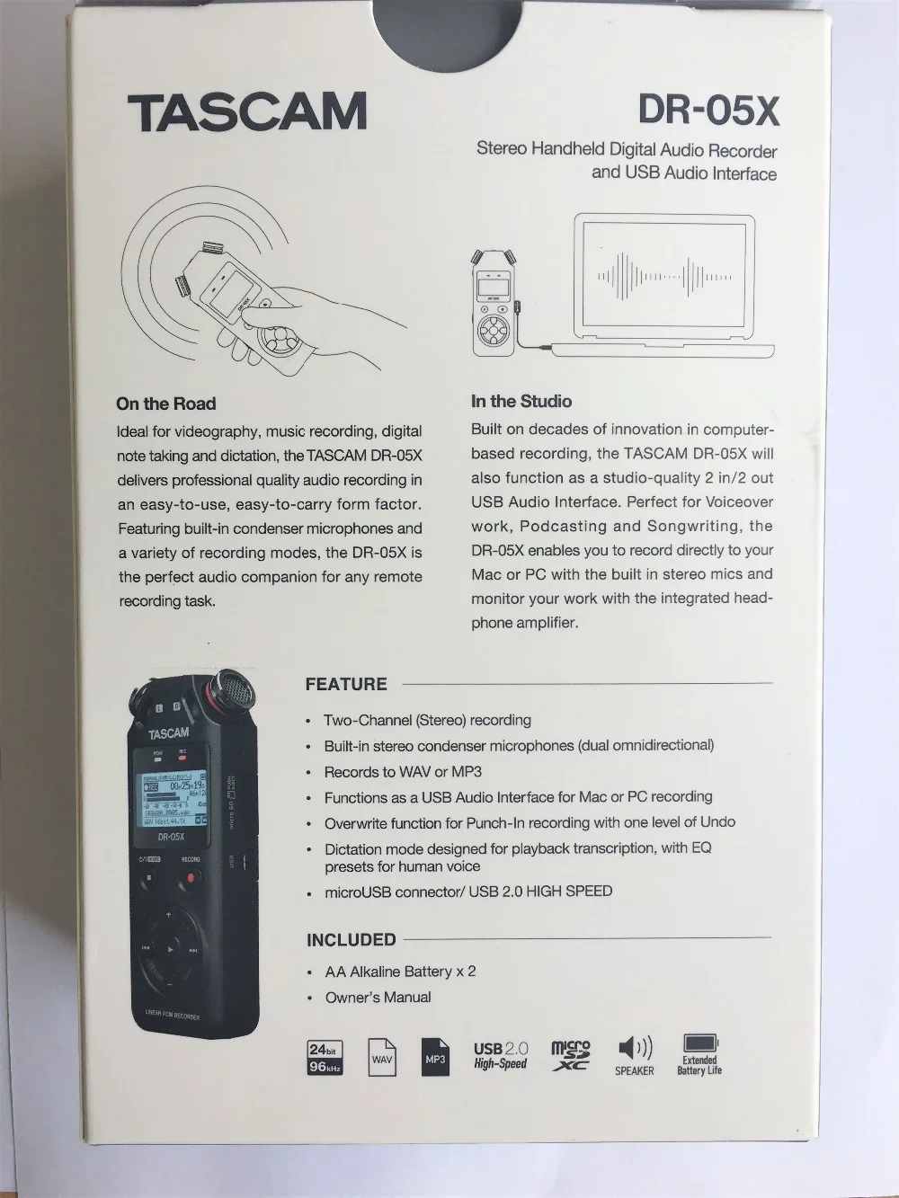 TASCAM DR05X DR-05X Портативный цифровой диктофон Запись интервью MP3 HD шумоподавление запись ручка USB аудио интерфейс