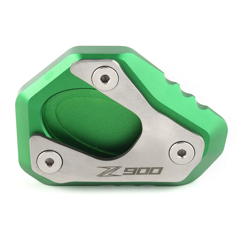 CNC мотоцикл сторона подставки подставка удлинитель пластина Pad для Kawasaki z900 /17 18 алюминий - Цвет: Зеленый